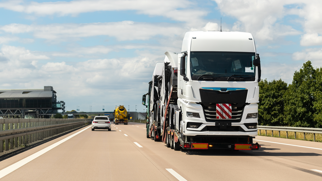 A heavy-duty truck on the highway